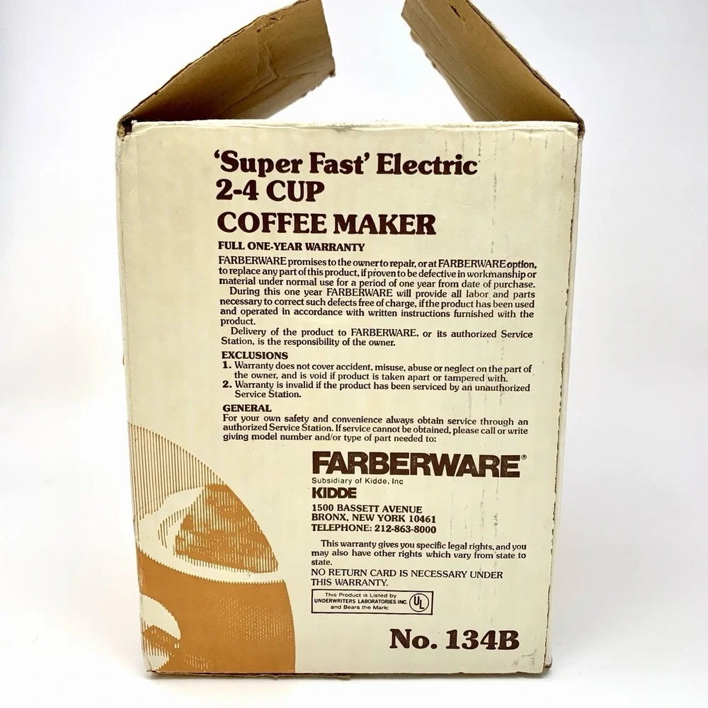 Vintage Farberware SuperFast Percolator Model 134B 2-4 Cup New Complete in Box